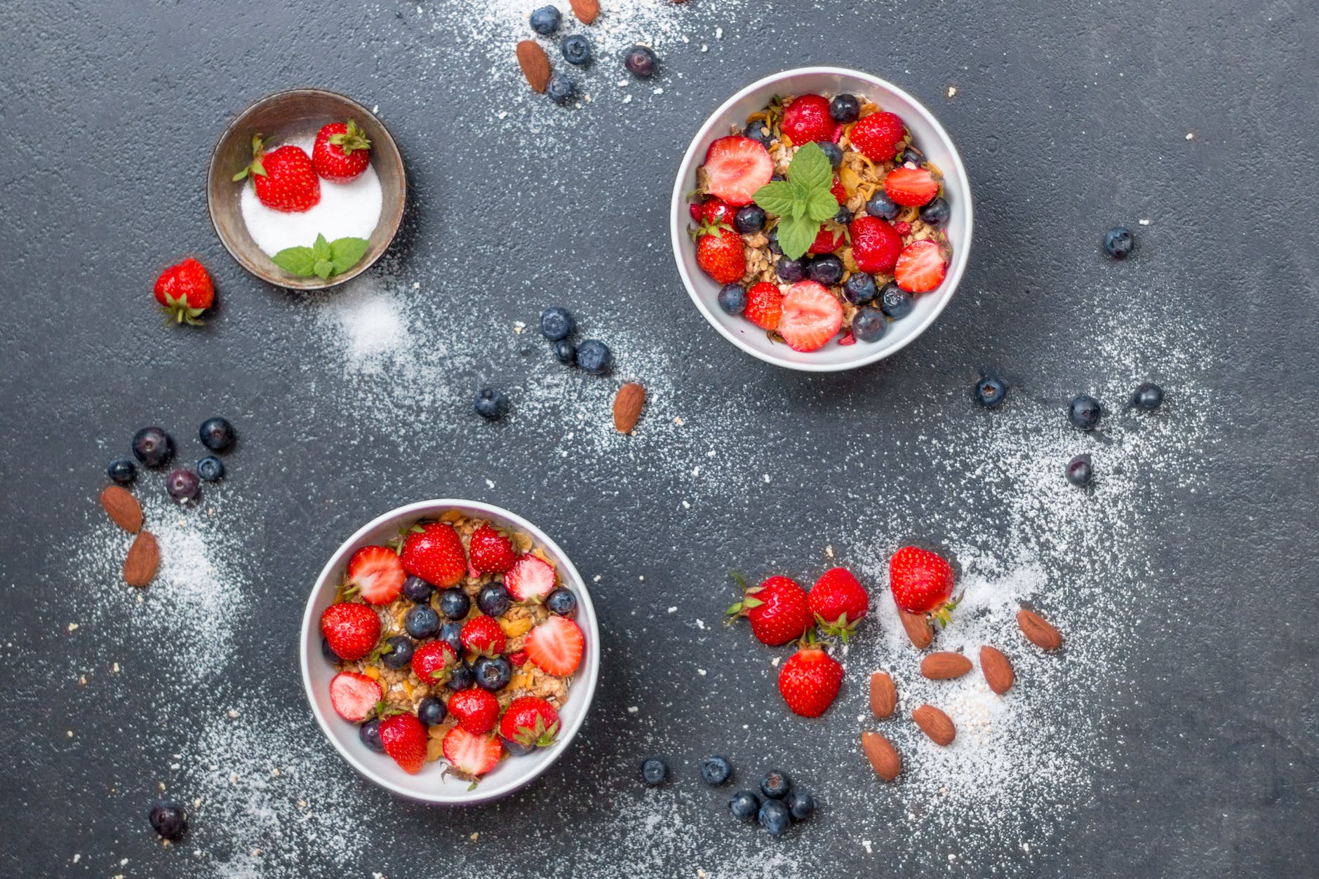 berries blueberries bowls confection